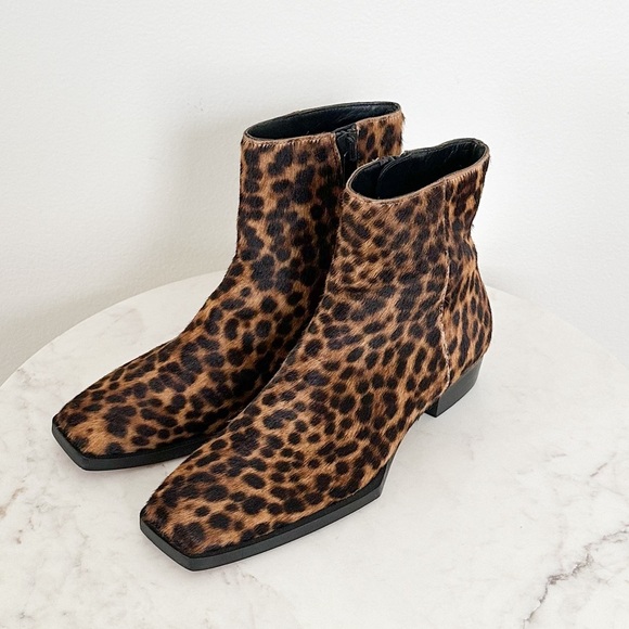 FRAME NEW Le Maddox Calf Skin Leopard Print Zip Bootie Size 36 EU 5.5 US - Picture 4 of 9